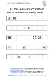 5 Times Table ️5️⃣ - Times Tables Kids