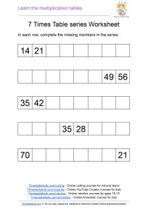 7 Times Table ️7️⃣ - Times Tables Kids