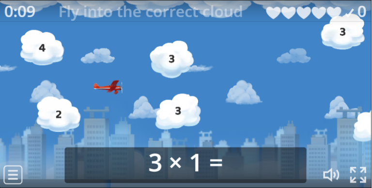 1 Times Table – Up in the Air