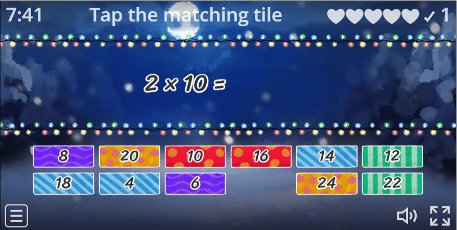 Find the Match - 2 times table Game for Christmas - Times Tables Kids