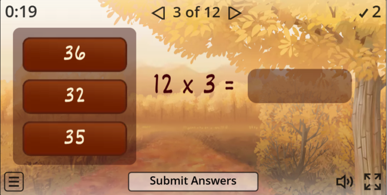 Missing Numbers – 12 times table Game for Thanksgiving