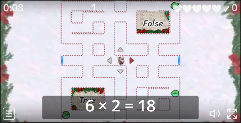 True or False Maze – 6 times table Game for Christmas