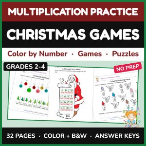 Christmas Multiplication — Worksheets, Games & Puzzles