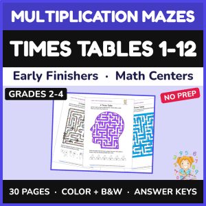 Multiplication Mazes — Times Tables 1-12