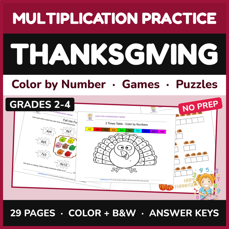 Thanksgiving Multiplication — Games & Puzzles