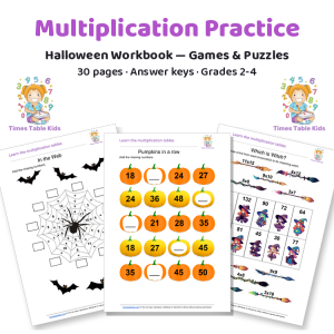 Halloween Multiplication — Color by Number & Games