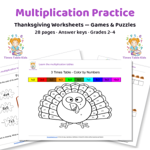 Thanksgiving Multiplication — Games & Puzzles